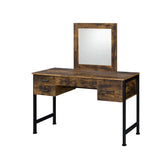 Juvanth Rustic Oak & Black Finish Vanity Desk Model 24267 By ACME Furniture
